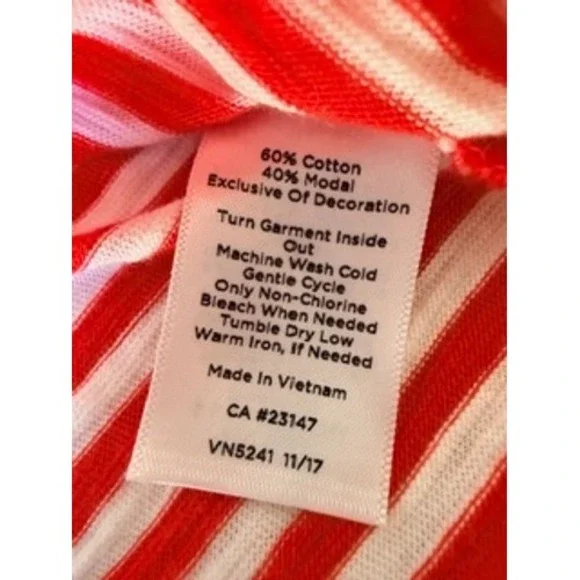 Talbots Woman's Red White Striped Top NWT Size 1X - Picture 9 of 9